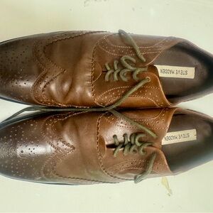Steve Madden Brown Leather Brogue Derby Shoes